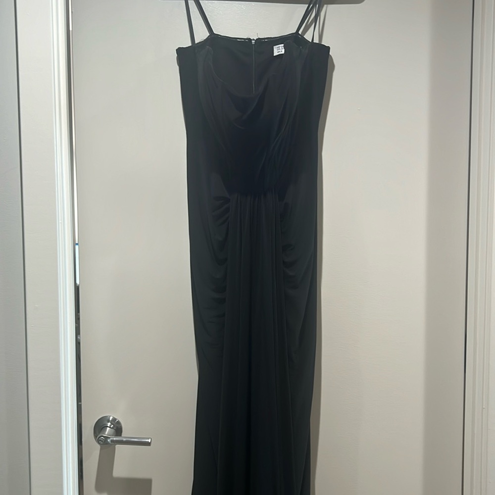 GORGEOUS black Mac Duggal dress. Perfect for a black tie wedding